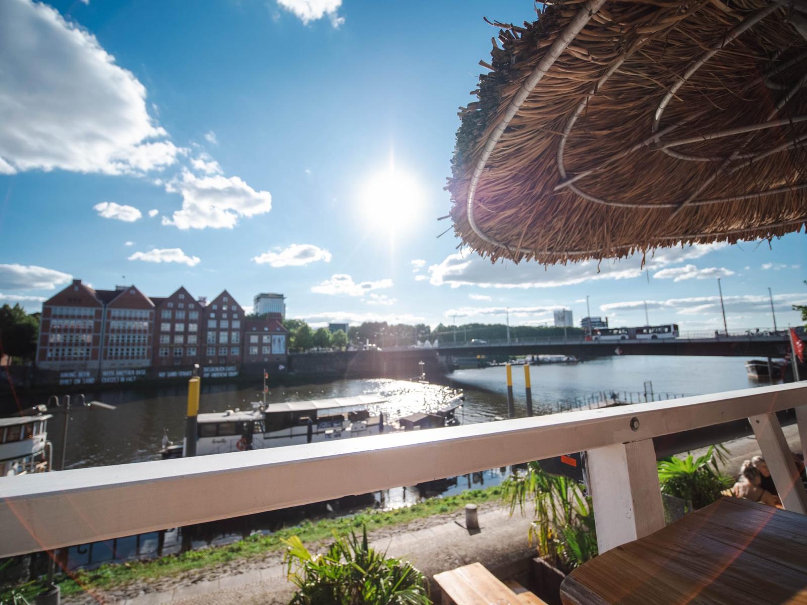 View from the terrace across the river Weser