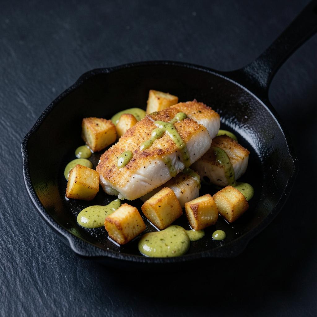 Bremen pan-fried fish in the pan